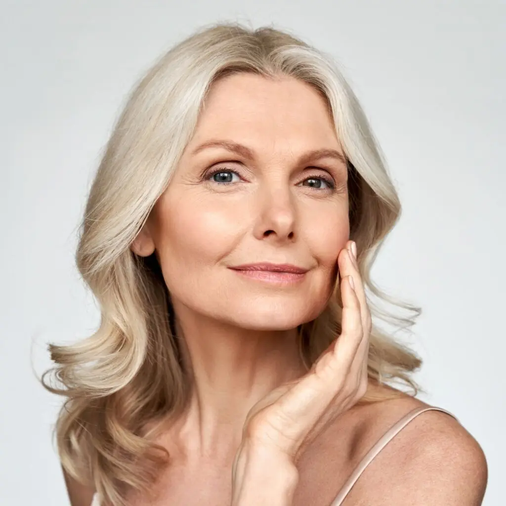 An example of a women after receiving EmFace Skin Tightening