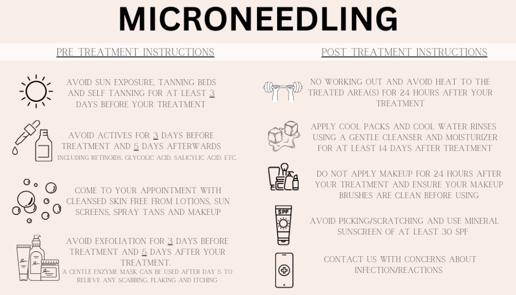 Microneedling Pre and Post Treatment Care Instructions