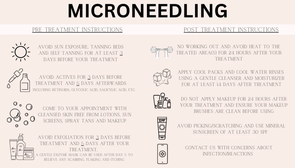 Microneedling Pre and Post Treatment Care Instructions