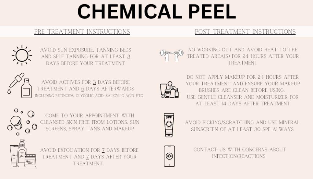 Chemical Peel Pre Treatment Instructions and After Treatment Care