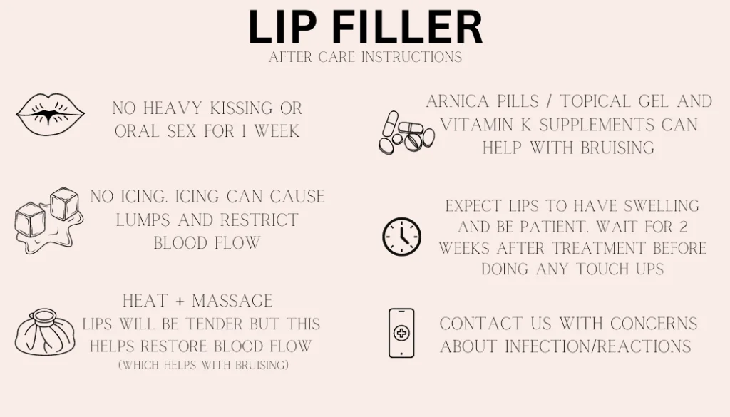 Lip Filler After Treatment Care Instructions