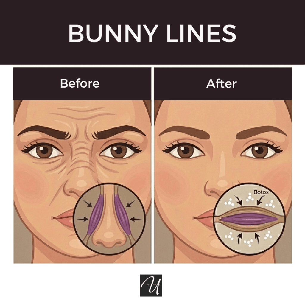 A bunny lines treatment image for our Botox services